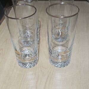 1988 Calgary Olympic  Gold Rimmed Glass Tumblers